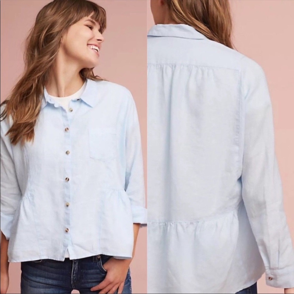 Anthropologie Holding Horses Washed Linen Shirt